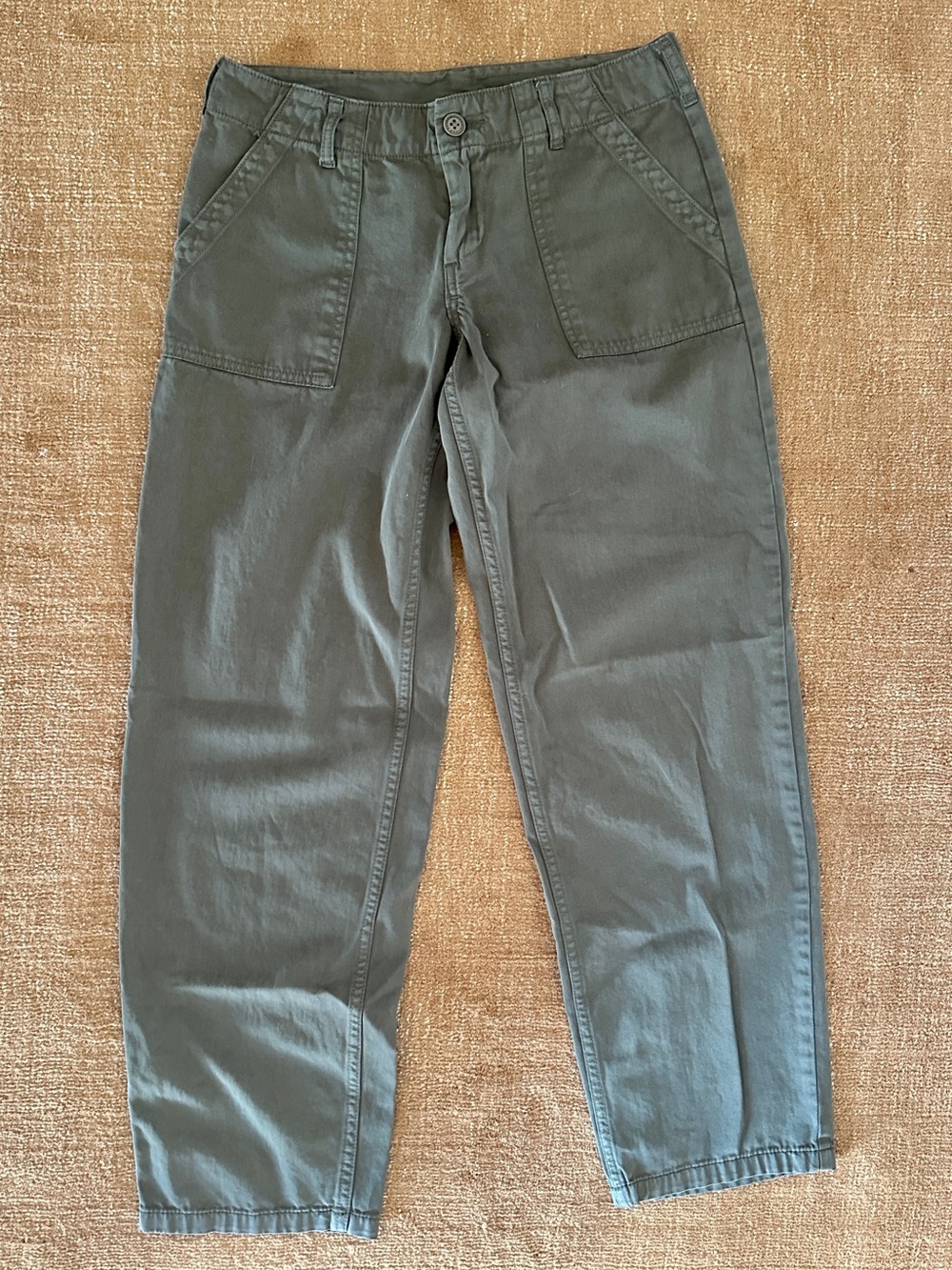 John Galt Army Green Low Rise Straight Leg Pant